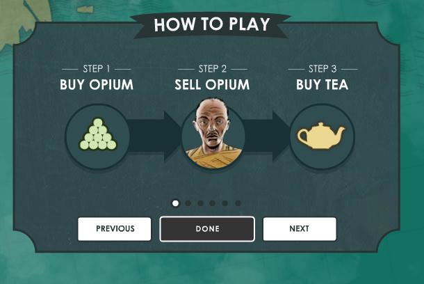 High Tea instructions: Buy opium, sell opium, buy tae