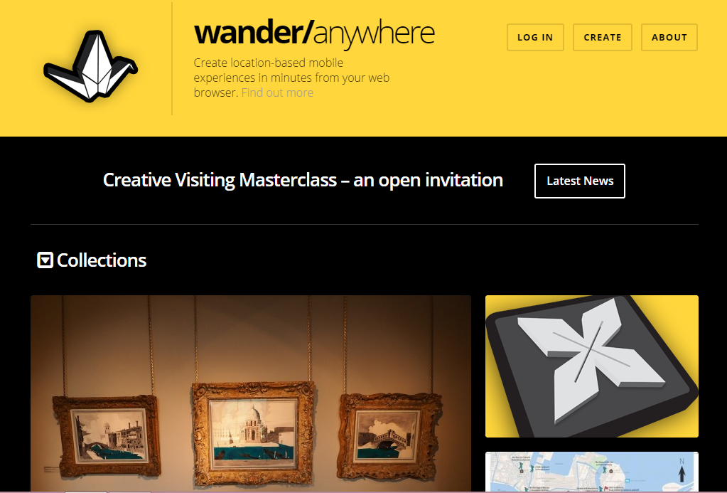 Wander Anywhere website screenshot