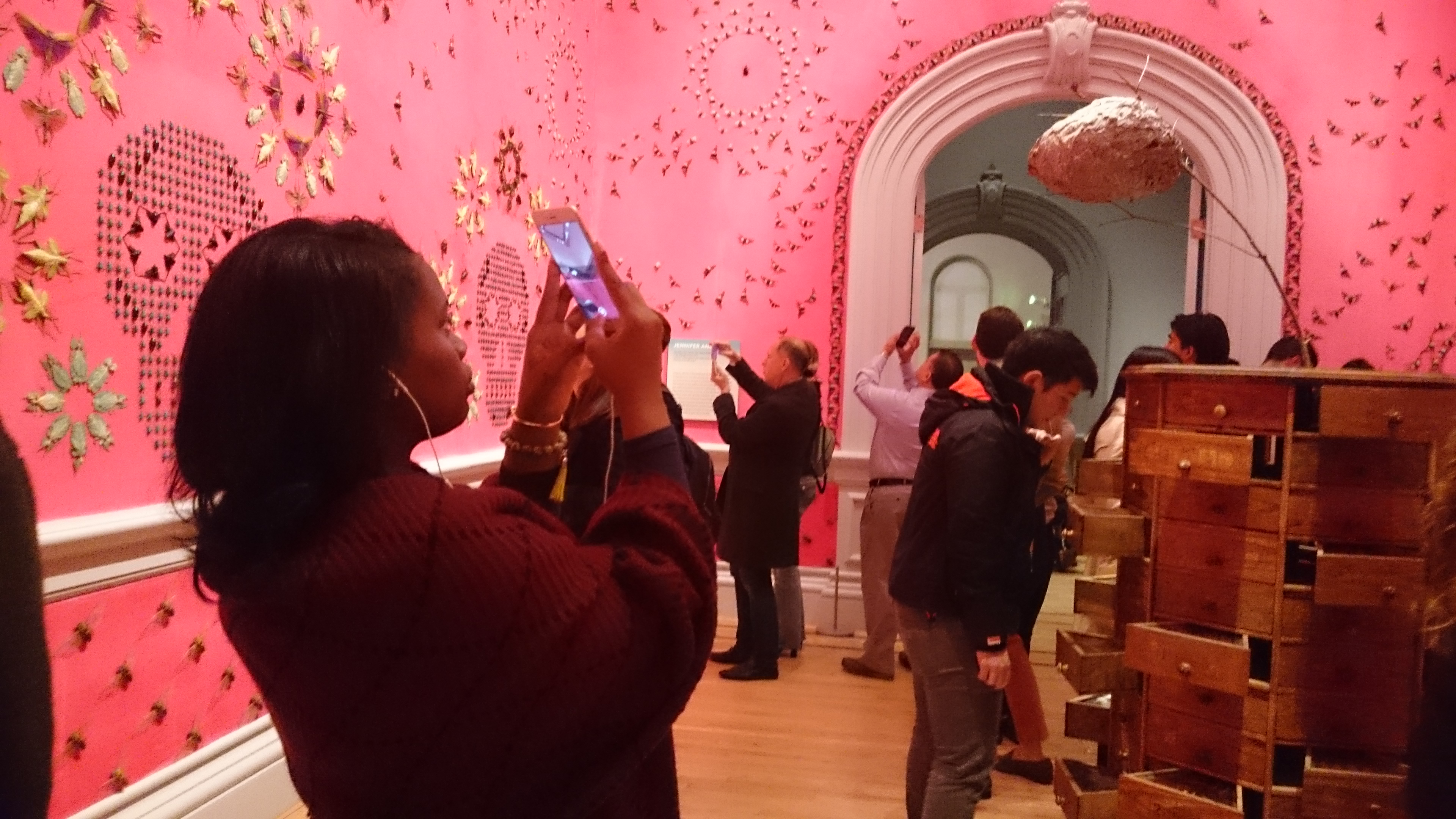Picture of artwork and person taking photo in the Renwick Gallery