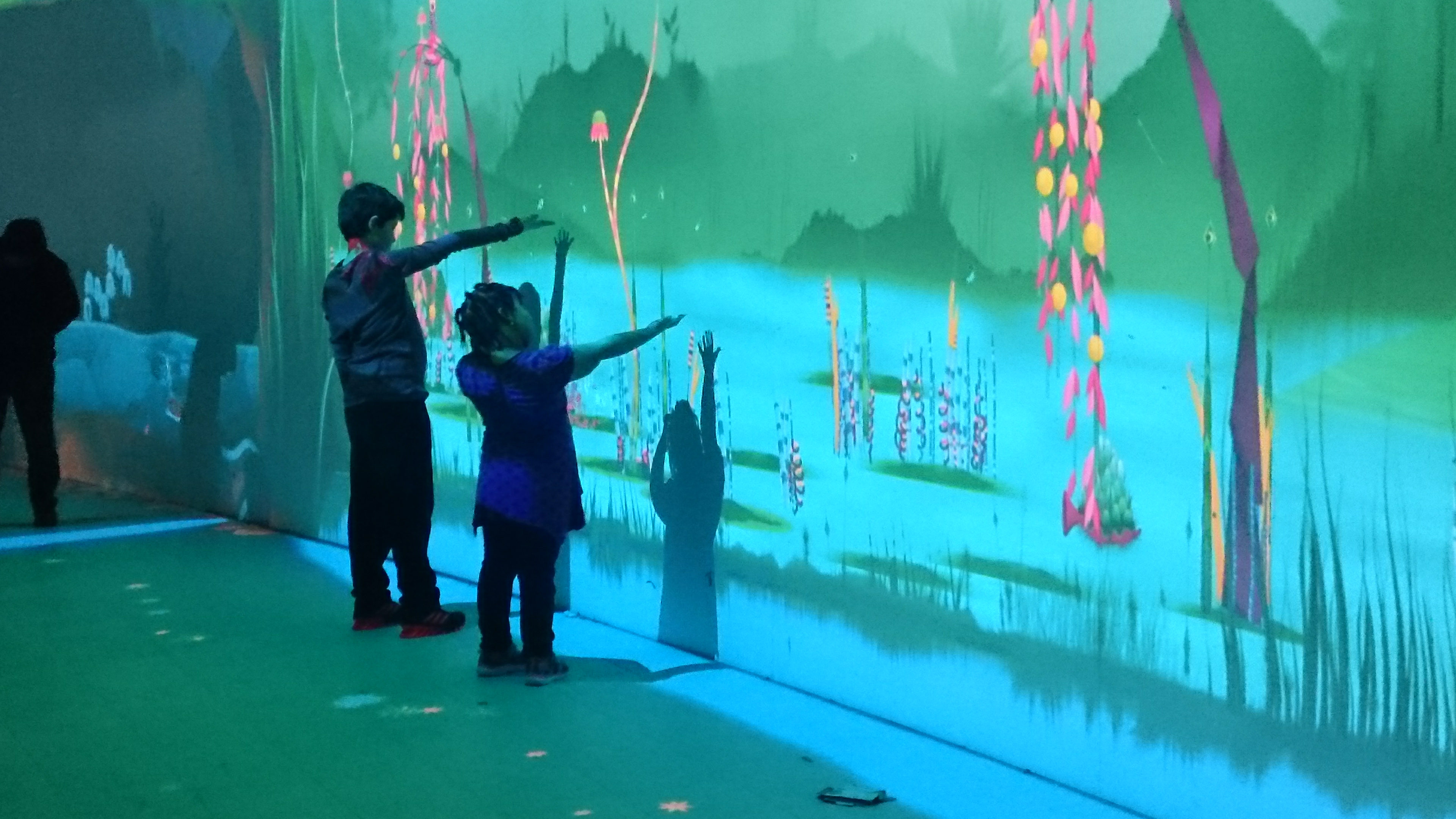 Visitors playing with Connected Worlds